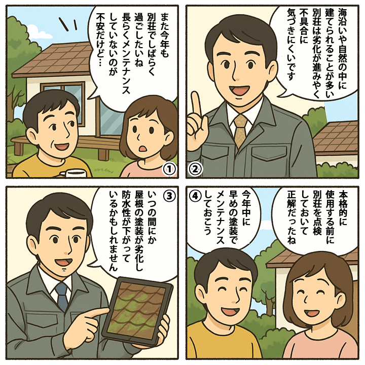 漫画で別荘メンテナンスの重要性について解説！