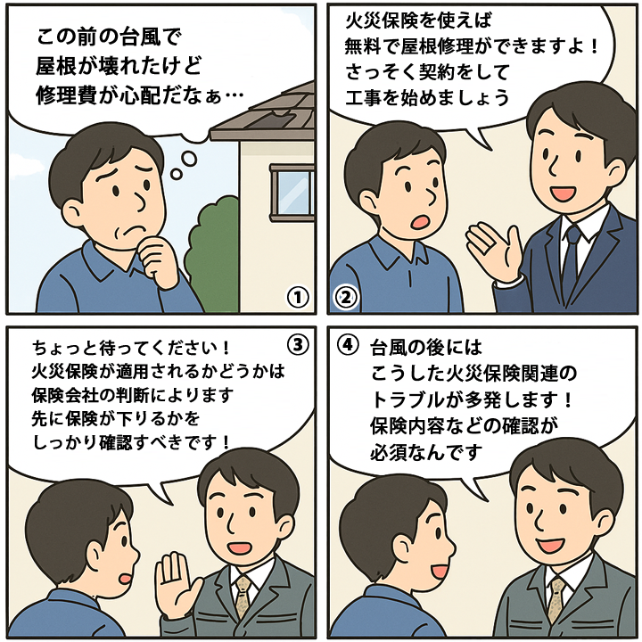 漫画で火災保険のトラブルについて解説！