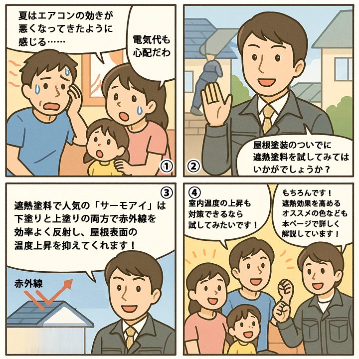 漫画で遮熱塗料について解説！