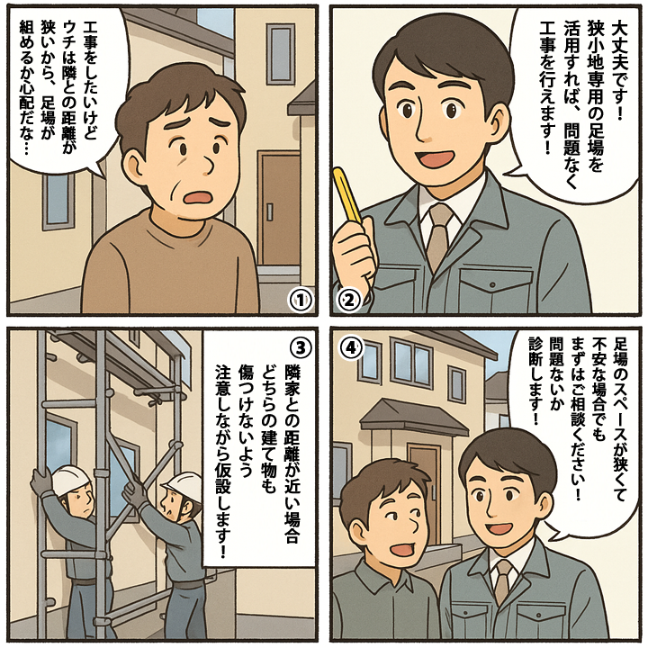 漫画で狭小足場について解説！