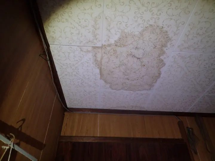 天井にできた大きな雨染み