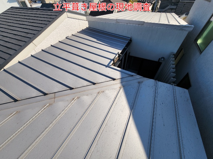立平葺き屋根の現地調査