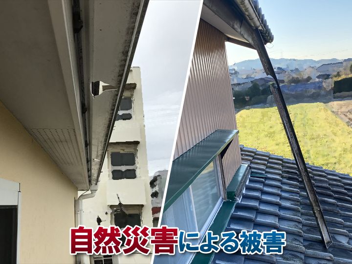 自然災害による被害は火災保険を使った修理の対象になります