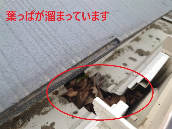 落葉が詰まっています