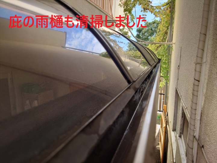 庇の雨樋清掃