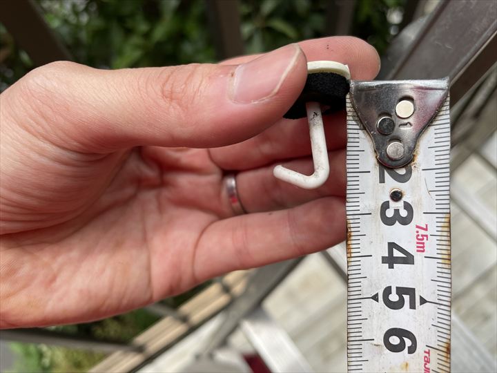 ポリカフックのサイズ測定