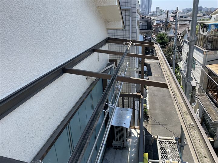 既存波板撤去後の様子