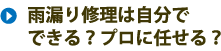雨漏り修理は自分でできる？プロに任せる？