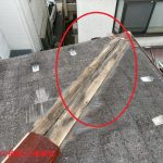 棟板金の飛散跡