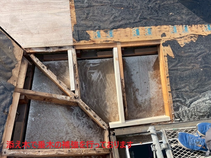 垂木の補強を行います