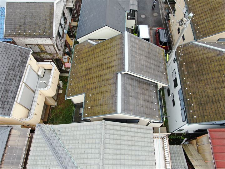 上から見た屋根の様子