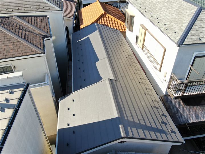 施工完了後ドローンで撮影した様子