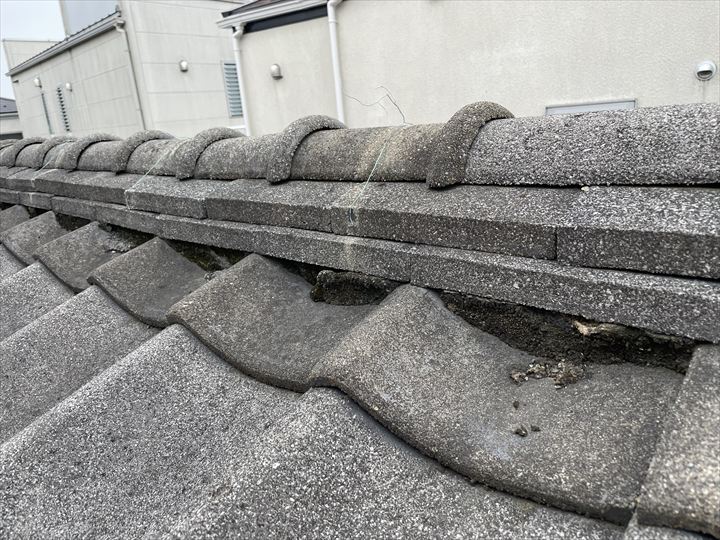 漆喰の劣化の様子