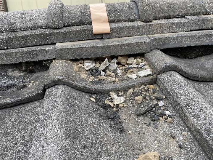 葺き土の流出の様子