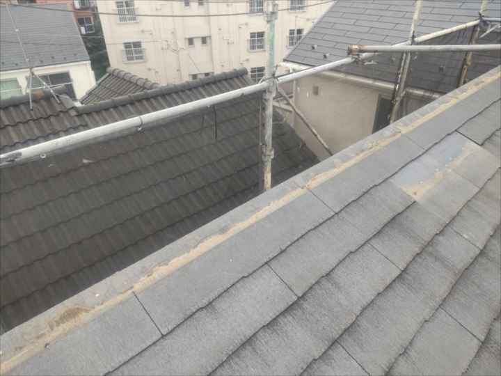 棟と貫板を撤去した様子