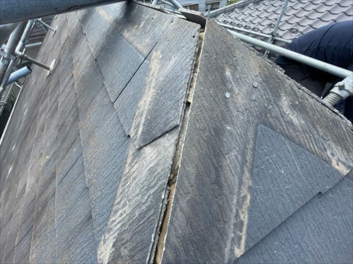 既存棟板金撤去後の様子