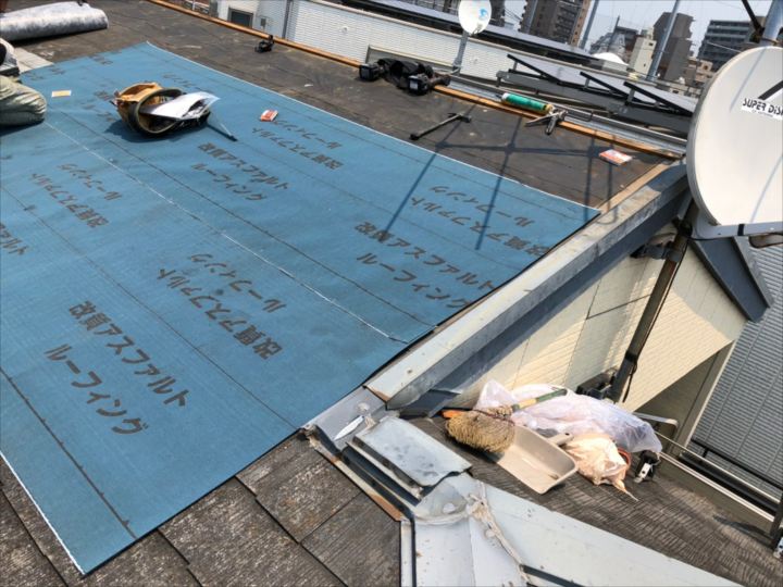 新規防水紙の設置