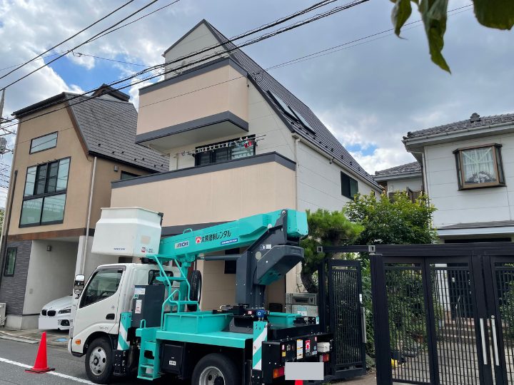 高所作業車を使用した様子