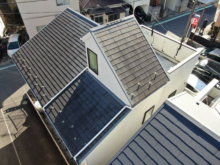 全景のスレート屋根