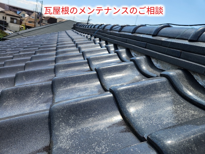 瓦屋根の棟の調査