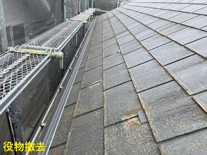 役物撤去後の屋根面