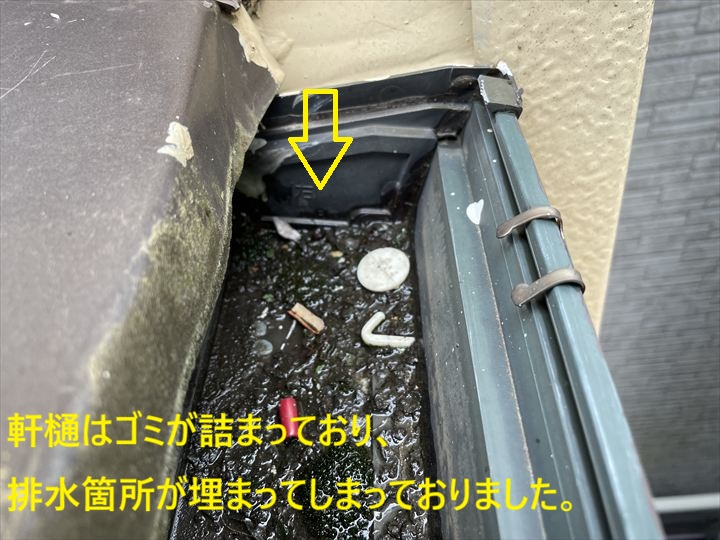 軒樋のゴミ詰まり