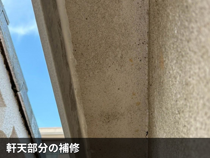 軒天補修の様子