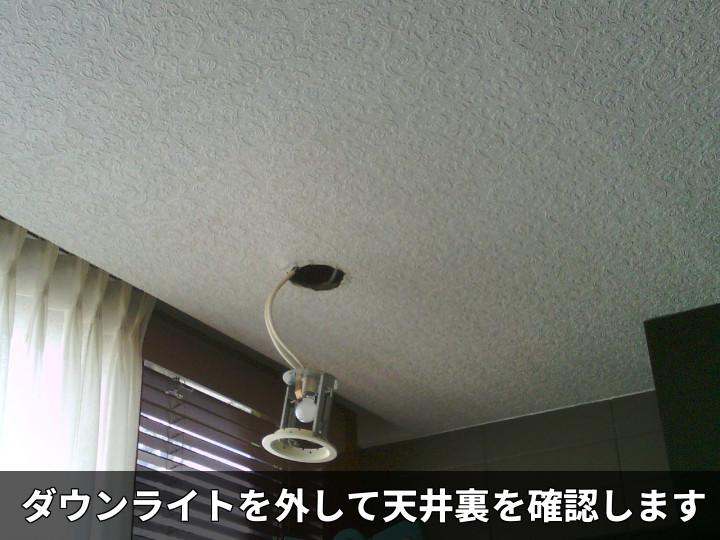 ダウンライトを外した天井